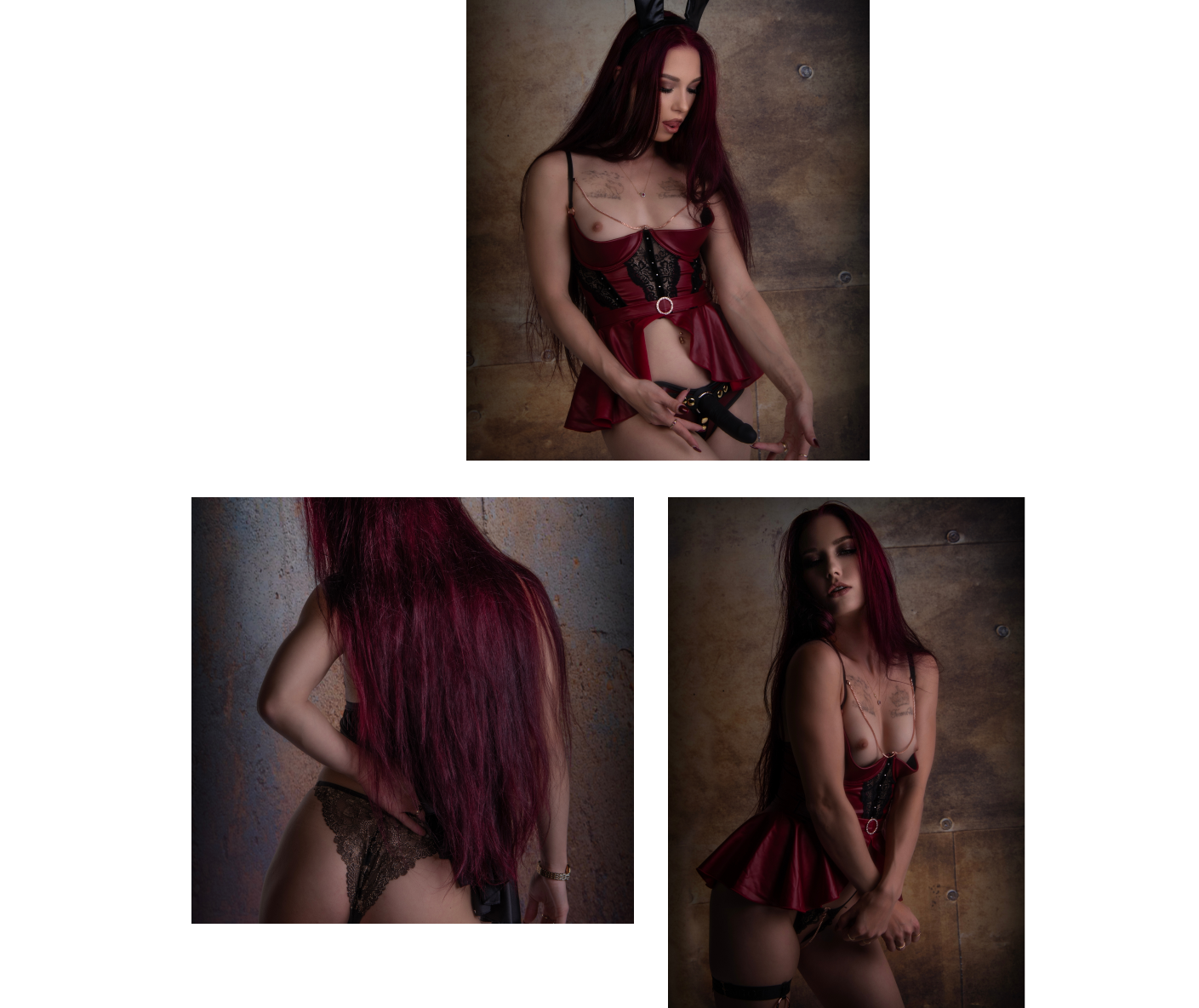 three images of nikky in lingerie